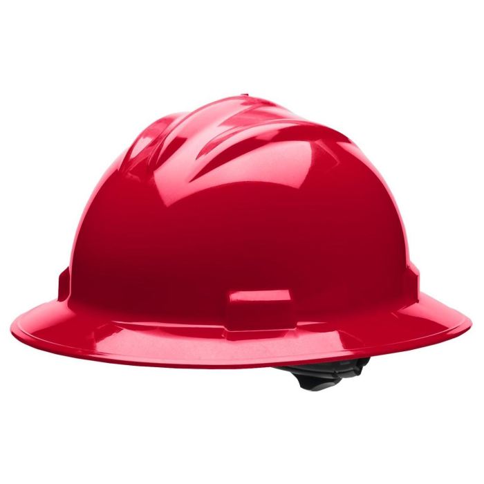 Bullard S71 Standard Full Brim Hard Hat - Ratchet Suspension - Red - Highway Safety