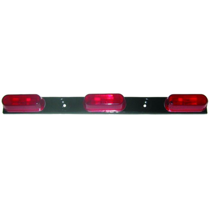 I.d. Light Bar - Black Or White Metal Base - Amber Red - Transportation Safety