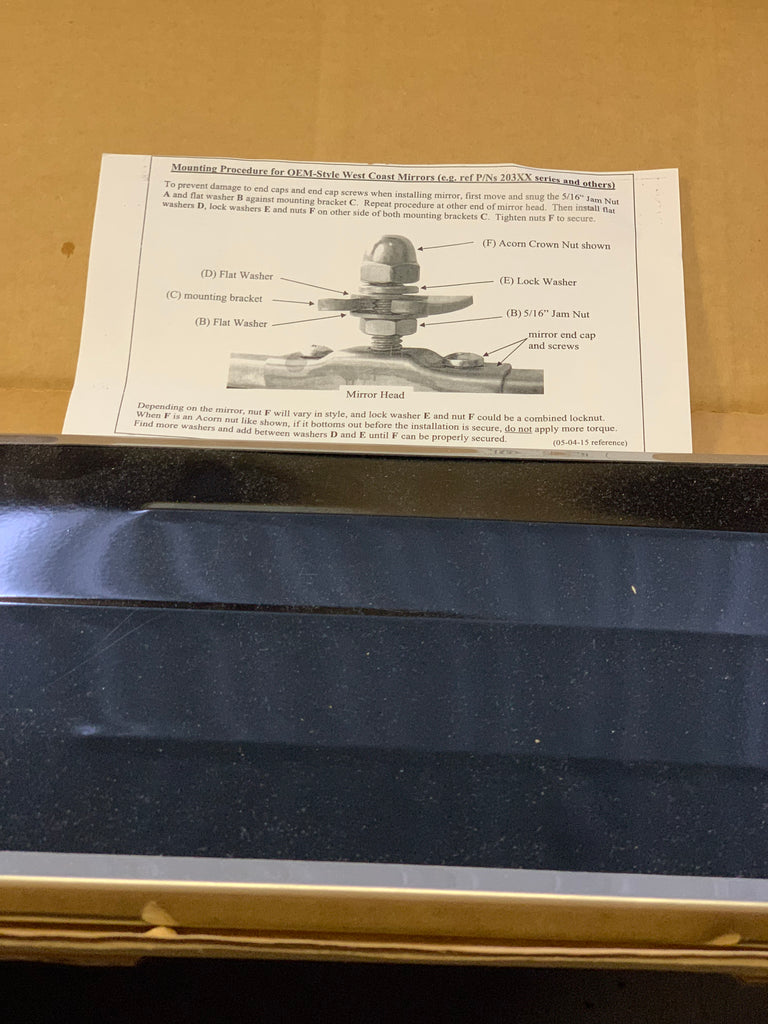 Truck Mirrors Open Road West Coast Style P/N 726-00-100, 8x16 made by Cham -cal