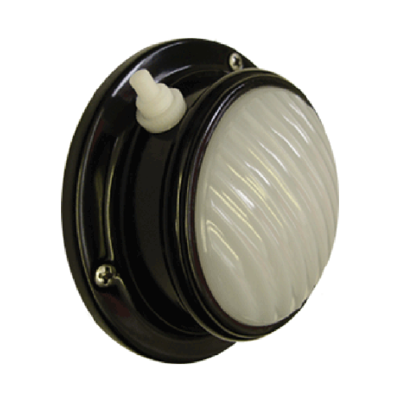 Dome Light w/ Switch - Surface Mount, 24V - Black Housing - Clear or Moonstone Lens