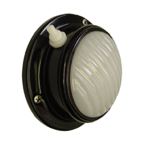 Dome Light w/ Switch - Surface Mount - Black Housing - Clear or Moonstone Lens