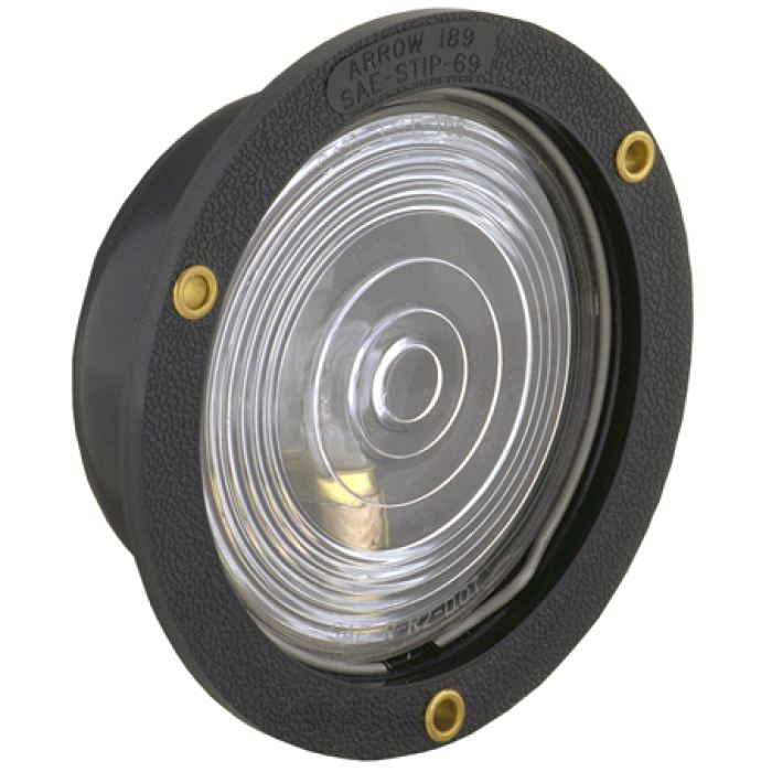 4 Round Flange Mount Back-Up Light - Plastic Housing - Clear - Clearance