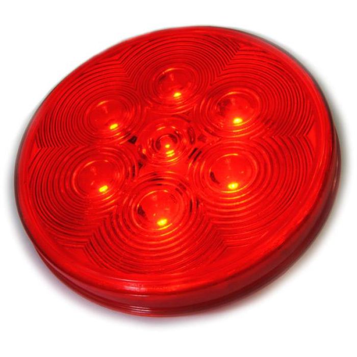4 Round Led Stop/tail/turn W/ Grommet And Pigtail 7 Diodes Amber Or Red - Transportation Safety