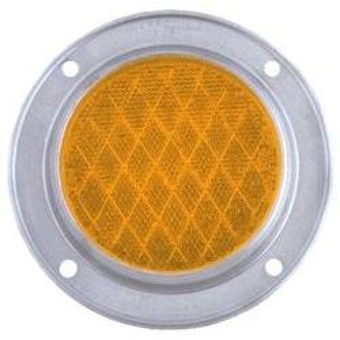 5 Round Reflector - Aluminum Housing - Amber Or Red - Transportation Safety
