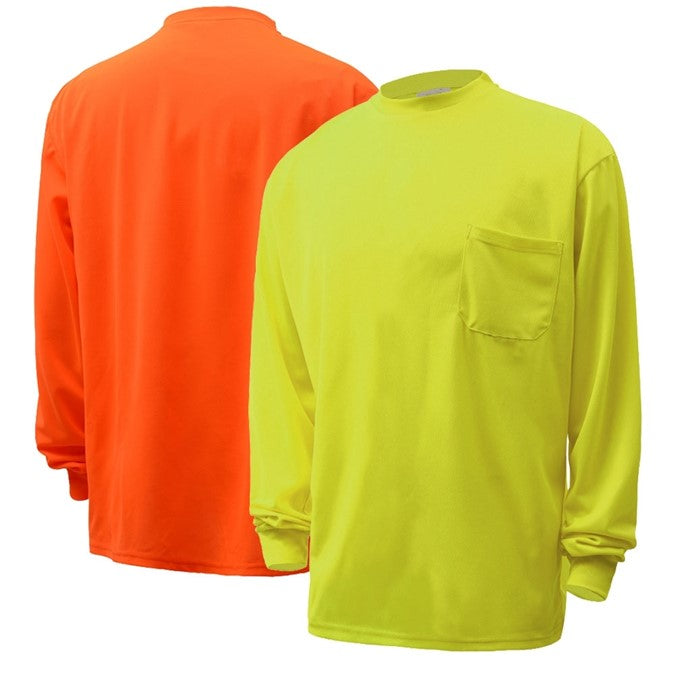 GSS Moisture Wicking Long Sleeve Safety T-Shirt With Chest Pocket