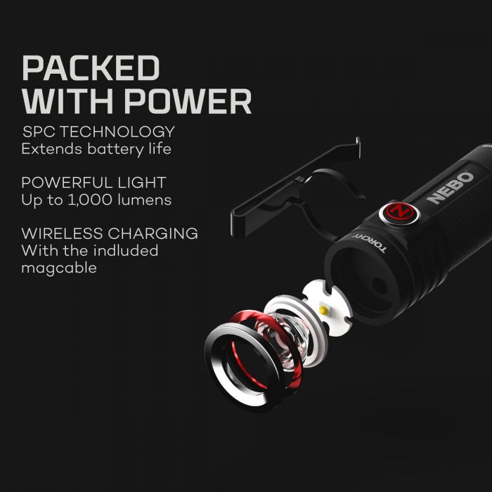 TORCHY 1,000 Lumen LED Rechargeable Pocket Flashlight