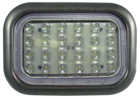 Sealed LED rectangular lamp kit includes grommet & harness