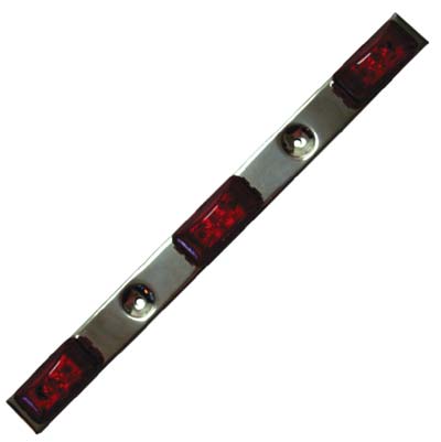 LED I.D. Bar, Stainless Metal Base and White base  , Red Light