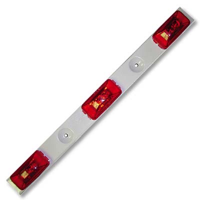 LED I.D. Bar, Stainless Metal Base and White base  , Red Light