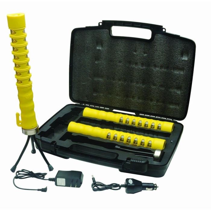Aervoe Led Baton Road Flare Kit W/ Flashlight- 3 Pack Red Or Yellow - Public Safety