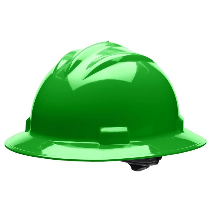 Bullard S71 Standard Full Brim Hard Hat - Ratchet Suspension - Hi-Viz Green - Highway Safety