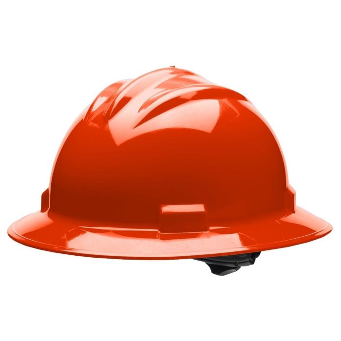 Bullard S71 Standard Full Brim Hard Hat - Ratchet Suspension - Hi-Viz Orange - Highway Safety