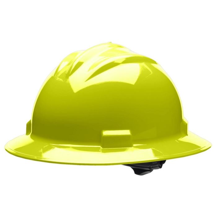 Bullard S71 Standard Full Brim Hard Hat - Ratchet Suspension - Hi-Viz Yellow - Highway Safety
