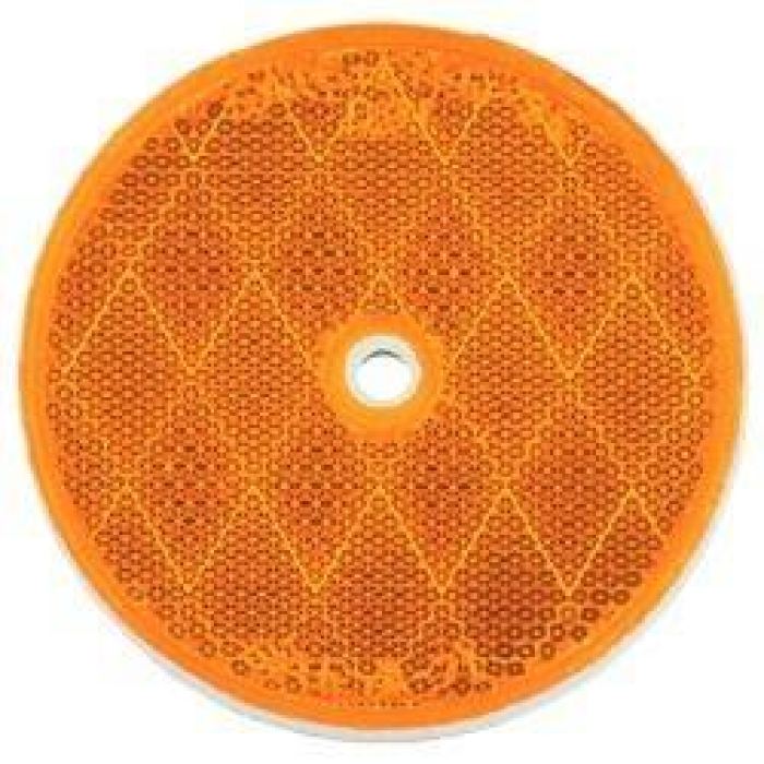 Center Hole Mount Reflector - Amber Or Red - Transportation Safety