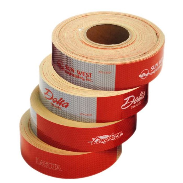 Glass Bead-Style Conspicuity Tape 11 Red / 7 White 150 X 2 Year Warranty - Transportation Safety