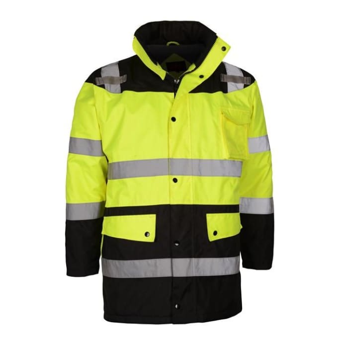 Gss Class 3 Waterproof Fleece-Lined Parka Jacket - Lime / Regular / Medium - Highway Safety