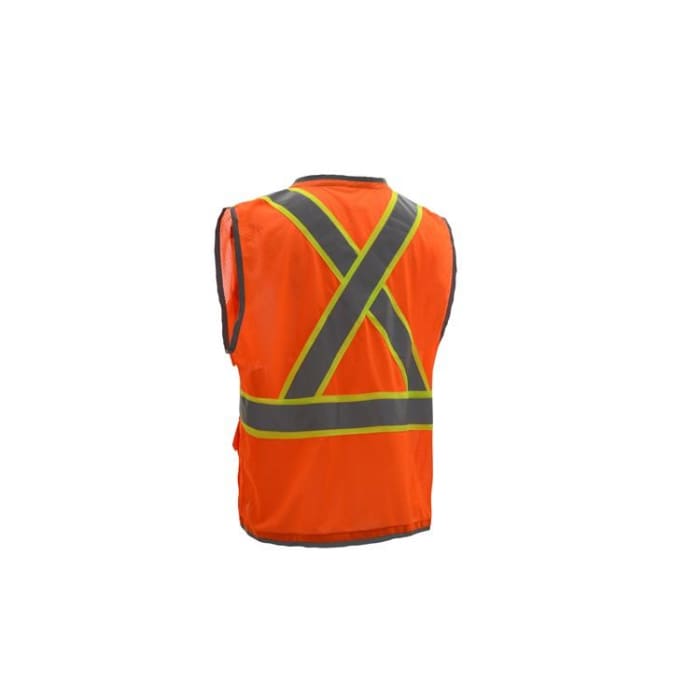 Gss Hype-Lite Class 2 Safety Vest W/ Reflective Piping-X Back - Orange / Medium - Highway Safety