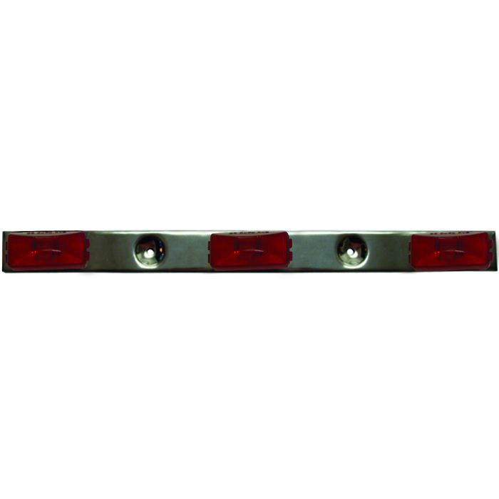 I.d. Light Bar - Polished Stainless Metal Base - Red - Transportation Safety