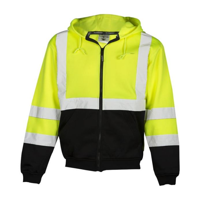 Ml Kishigo Brilliant Series Hoodie Sweatshirt With Zipper - Lime Green / Medium - Highway Safety