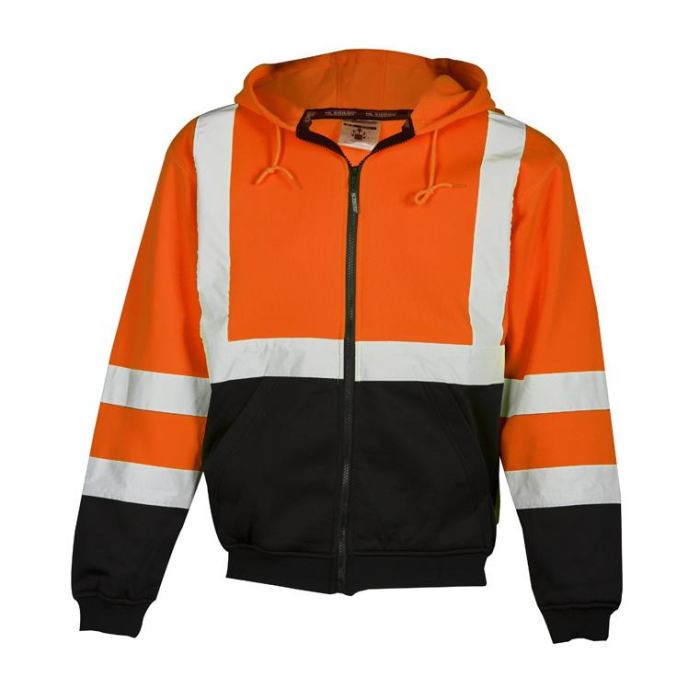Ml Kishigo Brilliant Series Hoodie Sweatshirt With Zipper - Orange / Medium - Highway Safety