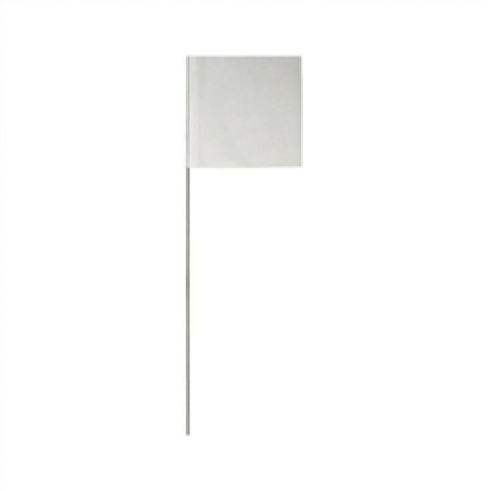 Presco White Marking Flags: 2 X 3 On 21 Metal Post - Highway Safety